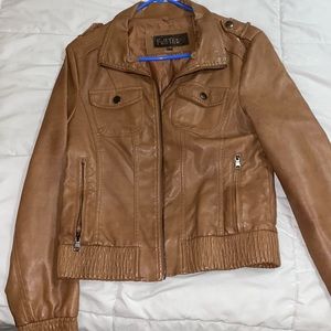 Brown bomber style jacket